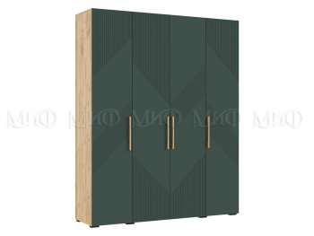 Шкаф 1800 мм Ирис с антресолью крафт/грин (Миф) в Дегтярске - degtyarsk.mebel-e96.ru