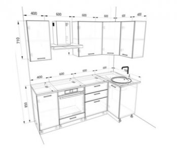 Угловой кухонный гарнитур Изумруд 2200*1000 мм в Дегтярске - degtyarsk.mebel-e96.ru