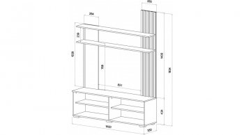 Стенка Каролина Дуб Вотан/Кашемир (Лин) в Дегтярске - degtyarsk.mebel-e96.ru