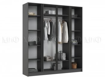 Шкаф 2000 мм 4-х ств. Келвин графит  (Миф) в Дегтярске - degtyarsk.mebel-e96.ru
