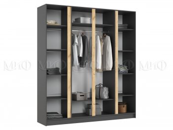 Шкаф 2000 мм 4-х ств. Келвин графит  (Миф) в Дегтярске - degtyarsk.mebel-e96.ru