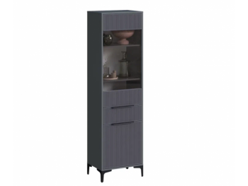 Пенал 550 мм со стеклом Кимберли графит (Handis) в Дегтярске - degtyarsk.mebel-e96.ru