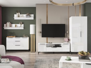 Стенка Кимберли белый, модульная (Handis) в Дегтярске - degtyarsk.mebel-e96.ru