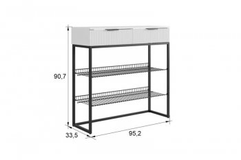 Обувница Классная 1 (белое дерево/белый матовый/золото​​​​​​​) (Мебельсон) в Дегтярске - degtyarsk.mebel-e96.ru