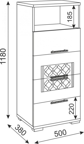 Комод малый Тиффани М10 (Риннер) в Дегтярске - degtyarsk.mebel-e96.ru