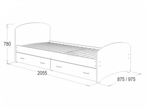 Кровать-6 одинарная с 2-мя ящиками (800*2000) в Дегтярске - degtyarsk.mebel-e96.ru