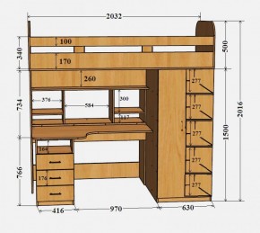 Кровать-чердак Аракс в Дегтярске - degtyarsk.mebel-e96.ru