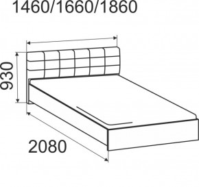 Кровать интерьерная Лита с латами 1400*2000 в Дегтярске - degtyarsk.mebel-e96.ru