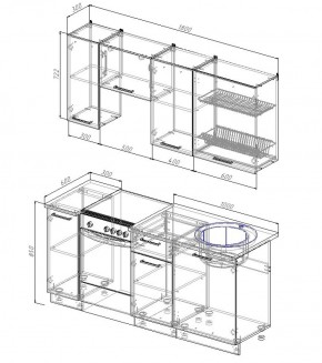 Кухонный гарнитур Антрацит 1800 в Дегтярске - degtyarsk.mebel-e96.ru