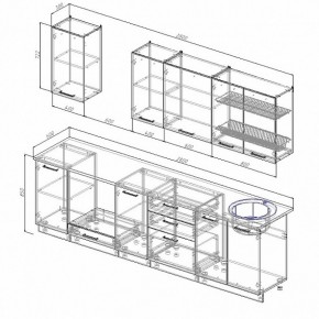 Кухонный гарнитур Жемчуг 2800 в Дегтярске - degtyarsk.mebel-e96.ru