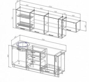 Кухонный гарнитур Лофт 2550 в Дегтярске - degtyarsk.mebel-e96.ru