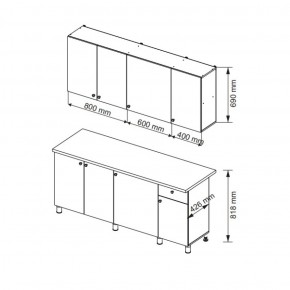 Кухонный гарнитур POINT 1800 мм (Гор) в Дегтярске - degtyarsk.mebel-e96.ru