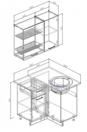 Кухонный гарнитур угловой Прима 1000*1000 в Дегтярске - degtyarsk.mebel-e96.ru