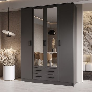 Шкаф Квадро 1600 мм Графит (Эра) в Дегтярске - degtyarsk.mebel-e96.ru