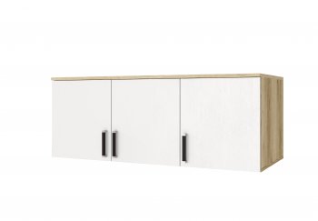 Шкаф Лагуна с антресолью делано/белый (Текс) в Дегтярске - degtyarsk.mebel-e96.ru