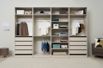 Гардеробная/шкаф 3200 мм Ларго №2 открытая Кашемир (Миф) в Дегтярске - degtyarsk.mebel-e96.ru