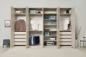 Гардеробная/шкаф 3200 мм Ларго №2 Кашемир (Миф) в Дегтярске - degtyarsk.mebel-e96.ru