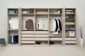 Гардеробная/шкаф 4000 мм Ларго №4 Кашемир (Миф) в Дегтярске - degtyarsk.mebel-e96.ru