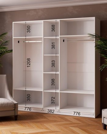 Шкаф 2000 мм Ларс с зеркалом белый (Микон) в Дегтярске - degtyarsk.mebel-e96.ru