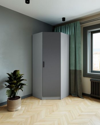 Шкаф угловой Ларс (угол скос), Серый камень/графит (Микон) в Дегтярске - degtyarsk.mebel-e96.ru