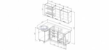 Угловой кухонный гарнитур Латте 1800х1000 мм в Дегтярске - degtyarsk.mebel-e96.ru