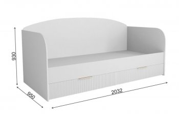 Кровать Лавис ДКД 2000.1 с ящиками белый софт (ДСВ) в Дегтярске - degtyarsk.mebel-e96.ru