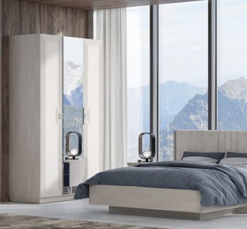 Шкаф распашной 1400 мм Лежер ШК-3103 холст белый (СанТан) в Дегтярске - degtyarsk.mebel-e96.ru