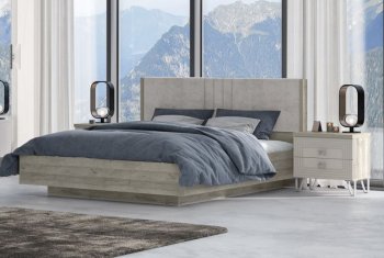 Кровать 1600 мм Лежер КР-311-16-16 дуб серый/велюр Missoni 18 (Сантан) в Дегтярске - degtyarsk.mebel-e96.ru