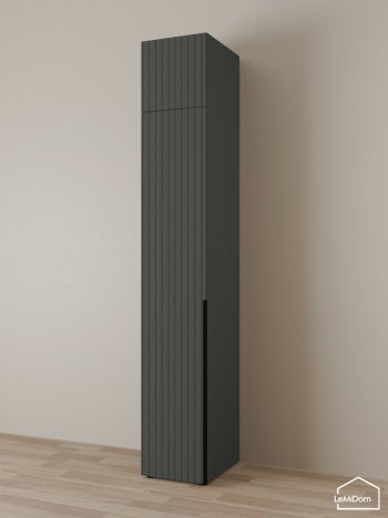 Шкаф с антресолью 400 мм Linnea MHR-1A-1 2450х400х510 (Графит-М 11.1.25) в Дегтярске - degtyarsk.mebel-e96.ru