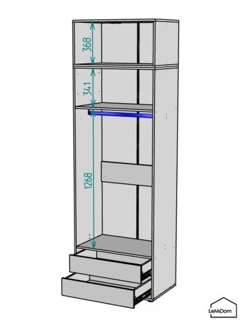 Шкаф с антресолью 800 мм Linnea MHR-2A-3 2450х800х510 (Графит-М 11.1.25) в Дегтярске - degtyarsk.mebel-e96.ru