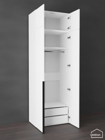 Шкаф с антресолью 800 мм Linnea MHR-2A-3 2450х800х510 (Белый-М 11.1.2) в Дегтярске - degtyarsk.mebel-e96.ru