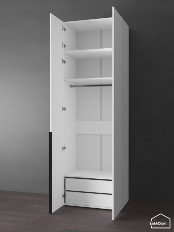 Шкаф с антресолью 800 мм Linnea MHR-2A-3 2450х800х510 (Белый-М 11.1.2) в Дегтярске - degtyarsk.mebel-e96.ru