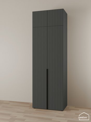 Шкаф с антресолью 800 мм Linnea MHR-2A-3 2450х800х510 (Графит-М 11.1.25) в Дегтярске - degtyarsk.mebel-e96.ru
