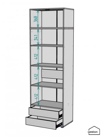 Шкаф с антресолью 800 мм Linnea MHR-2A-4 2450х800х510 (Белый-М 11.1.2) в Дегтярске - degtyarsk.mebel-e96.ru