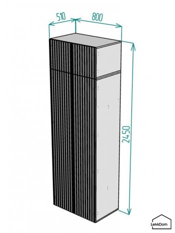 Шкаф с антресолью 800 мм Linnea MHR-2A-4 2450х800х510 (Белый-М 11.1.2) в Дегтярске - degtyarsk.mebel-e96.ru
