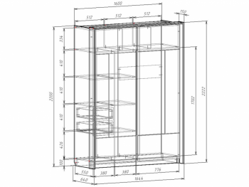 Шкаф-купе 1600 мм Либерти (Росток) в Дегтярске - degtyarsk.mebel-e96.ru