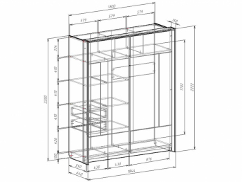 Шкаф-купе 1800 мм Либерти (Росток) в Дегтярске - degtyarsk.mebel-e96.ru