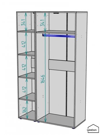Шкаф Linnea MHR-3PO-1 2050х1200х510 (Белый-М 11.1.1) в Дегтярске - degtyarsk.mebel-e96.ru