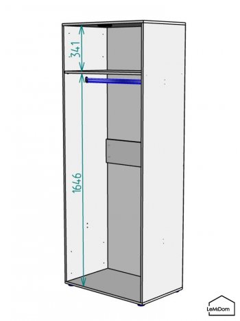 Шкаф Linnea MHR-2 2050х800х510 (Белый-М 11.1.1) в Дегтярске - degtyarsk.mebel-e96.ru