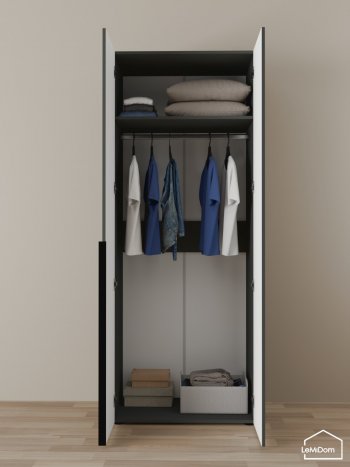 Шкаф Linnea MHR-2 2050х800х510 (Графит-М 11.1.25) в Дегтярске - degtyarsk.mebel-e96.ru