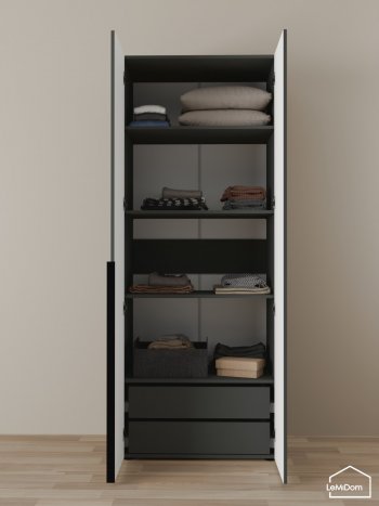 Шкаф Linnea MHR-2-3 2050х800х510 (Графит-М 11.1.25) в Дегтярске - degtyarsk.mebel-e96.ru