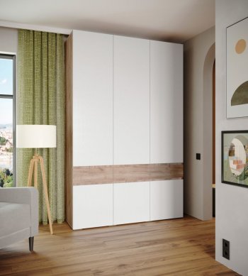 Шкаф 1500 мм Мерида крафт табачный/белый (Микон) в Дегтярске - degtyarsk.mebel-e96.ru