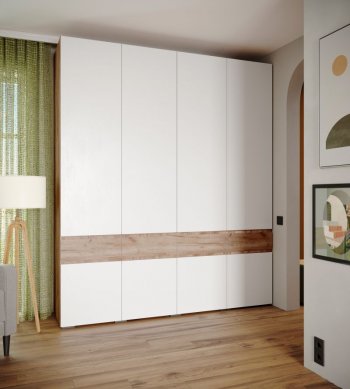 Шкаф 2000 мм Мерида крафт табачный/белый (Микон) в Дегтярске - degtyarsk.mebel-e96.ru