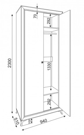 Шкаф 2-х дверный Саванна М25 (Риннер) в Дегтярске - degtyarsk.mebel-e96.ru