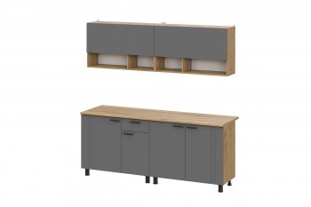 Кухонный гарнитур Монако 2000 мм графит (СВ) в Дегтярске - degtyarsk.mebel-e96.ru