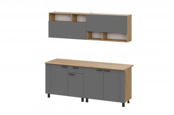 Кухонный гарнитур Монако 2000 мм графит (СВ) в Дегтярске - degtyarsk.mebel-e96.ru