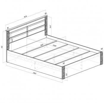 Кровать двуспальная Монако КР-16 кашемир (БТС) в Дегтярске - degtyarsk.mebel-e96.ru