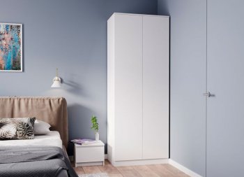 Шкаф двустворчатый Мори МШ800.1 белый (ДСВ) в Дегтярске - degtyarsk.mebel-e96.ru