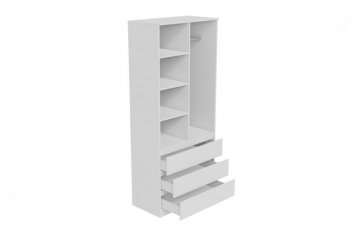 Шкаф 900 мм Мори 900.2 белый высота 2100 мм (ДСВ) в Дегтярске - degtyarsk.mebel-e96.ru