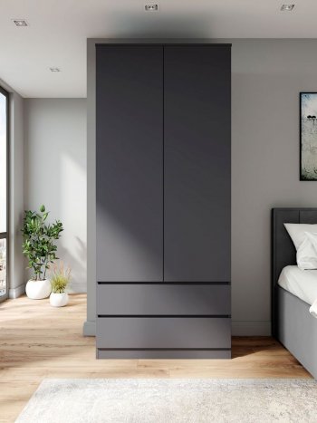 Шкаф 900 мм Мори 900.2 графит высота 2100 мм (ДСВ) в Дегтярске - degtyarsk.mebel-e96.ru